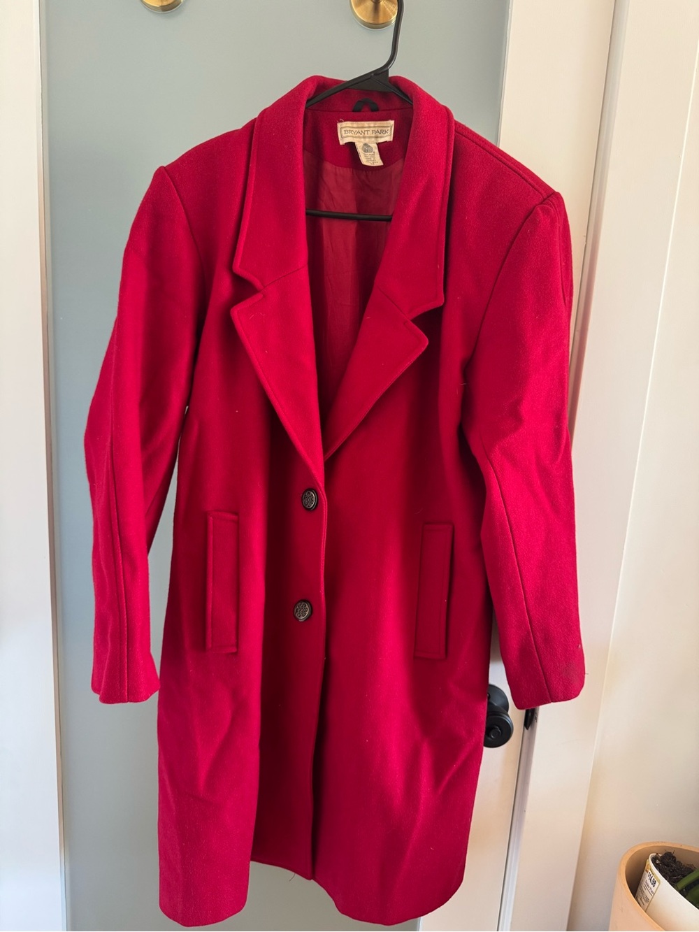 Vintage Bryant Park 100% Wool Red Overcoat Size 14